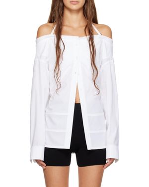 Jacquemus La Chemise Peplo Off-The-Shoulder Shirt - White