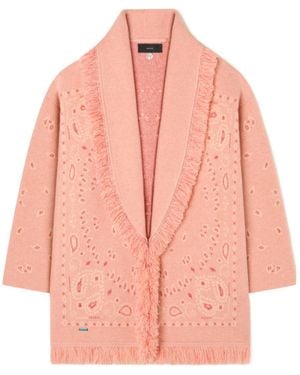 Alanui Bandana Jacquard Cardigan - Pink