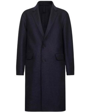 Harris Wharf London Single-Breasted Long Coat - Blue
