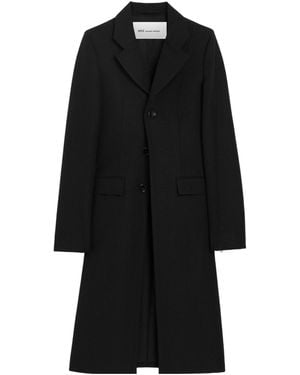 Ami Paris Fitted Breasted Coat - Black