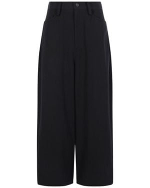 Yohji Yamamoto Casual Trousers With Belt Loops - Black