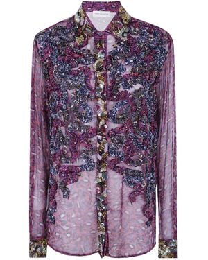 Dries Van Noten 'Chevy' Chiffon Shirt - Purple