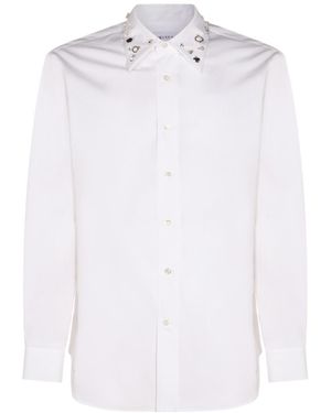 McQueen Embellished Collar Long Sleeved Shirt - White