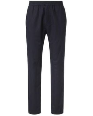 Sunspel Cotton Straight Trousers - Blue