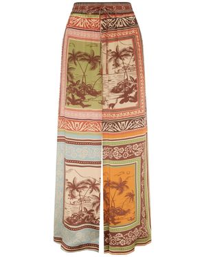 ALÉMAIS Alberta Printed Wide-Leg Pants - Metallic