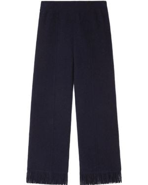 Alanui Fringe-Detail Trousers - Blue