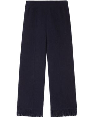Alanui Fringe-Detail Trousers - Blue