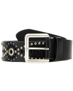 Golden Goose Stud-Embellished Leather Belt - Black