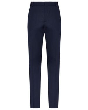 McQueen Straight Leg Tailored Trousers - Blue