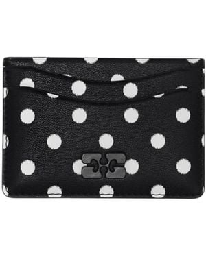 Ganni Bou Card Holder With Dots - Black