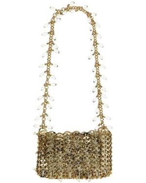Rabanne Embellished Chain-Linked Shoulder Bag - White
