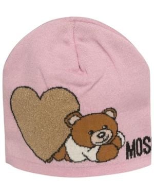 Moschino Bear Knitted Hat - Pink