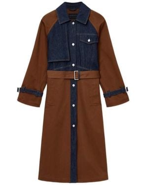 AllSaints Panelled Dayly Trench Coat - Brown