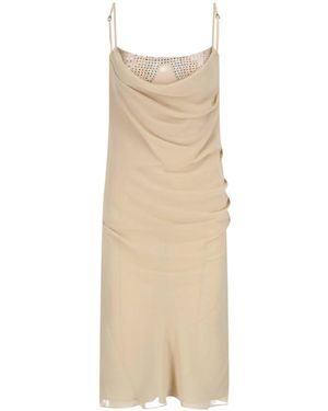 The Attico Strass Midi Dress - Natural