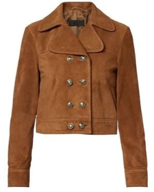Nili Lotan Cassidy Cropped Suede Jacket - Brown