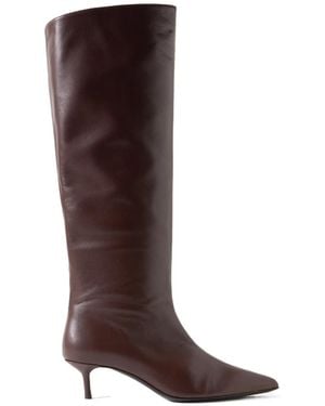 STAUD Leather Knee Boots - Brown