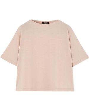 Loro Piana Boat Neck Knit T-Shirt - Natural