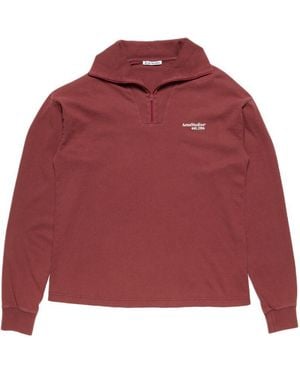 Acne Studios Zip Detailed Long-Sleeved Sweatshirt - Red