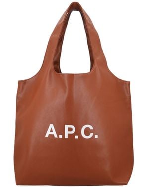 A.P.C. Backpack With Shoulder Strap - Brown