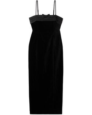 Posse Quincy Velvet Midi Dress - Black
