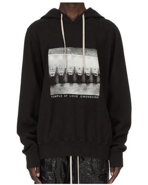 Rick Owens Oversized Drawstring Hoodie - Black
