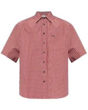 Vetements Logo Patch Checked Short-Sleeve Shirt - Red