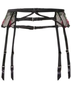 Fleur du Mal Bondage Pineapple Suspender Belt - Black