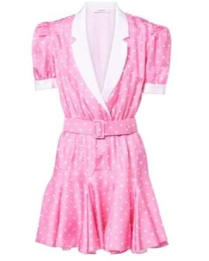 Rodarte Polka-Dot Silk Twill Minidress - Pink