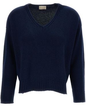 Drumohr Long-Sleeve V-Neck Sweater - Blue