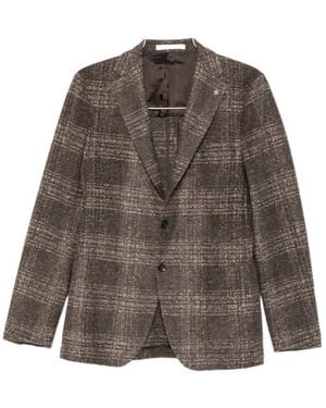 Tagliatore Long-Sleeved Suit Jacket - Brown