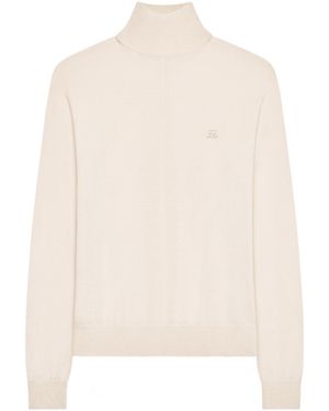 Courreges Mock-Neck Merino Wool Jumper - White