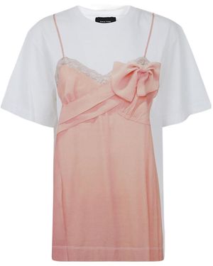 Simone Rocha Crew Neck Short-Sleeved T-Shirt - Pink
