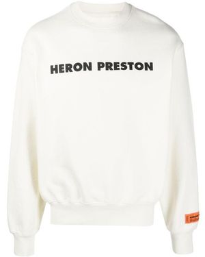 Heron Preston Logo Printed Crewneck Sweatshirt - White
