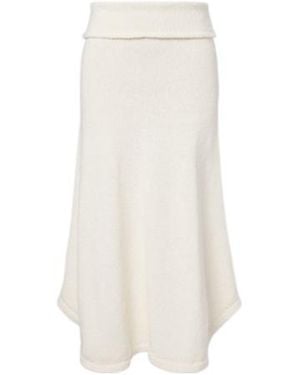 AYA MUSE Kena Knitted Cotton Midi Skirt - White