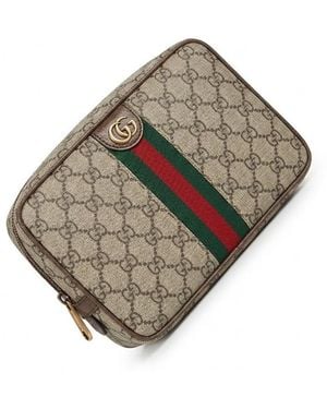 Gucci Web Striped Toiletry Case - Gray