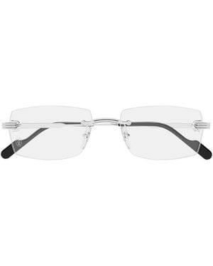 Cartier Rimless Rectangular Glasses - White