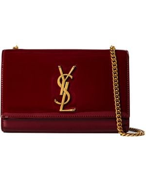 Saint Laurent Patent Flap Crossbody Bag - Red