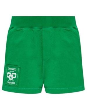 DSquared² Logo Patch Elasticated Waistband Shorts - Green