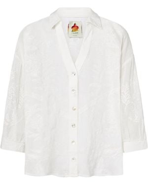 FARM Rio Embroidered Cotton Shirt - White