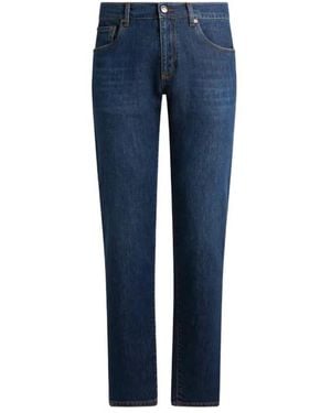 Etro Slim-Fit Cotton-Blend Denim Jeans - Blue