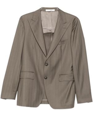 Tagliatore Long-Sleeved Suit Jacket - Brown
