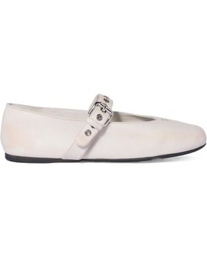 Miu Miu Nappa Leather Ballerinas - White
