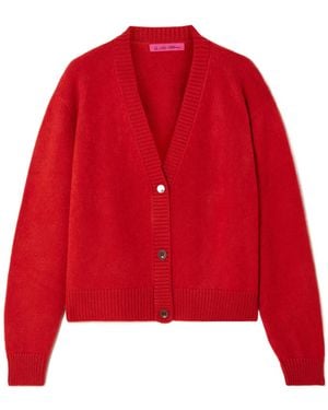 The Elder Statesman Cashmere Cropped Cardigan - Red