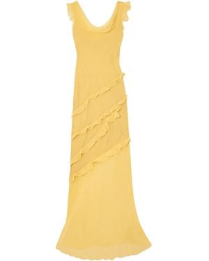Saloni Casual Silk Dress - Yellow
