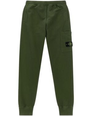 Stone Island Logo-Patch Cotton Cargo Pants - Green