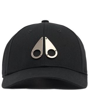Moose Knuckles Logo Cotton Baseball Cap - Black
