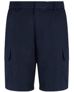 ARMANI EXCHANGE Cotton Cargo Shorts - Blue