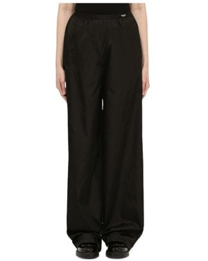 Prada Waist Logo Casual Pants - Black