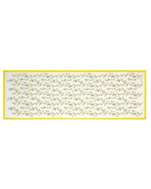 Longchamp Floral-Embroidered Scarf - Natural