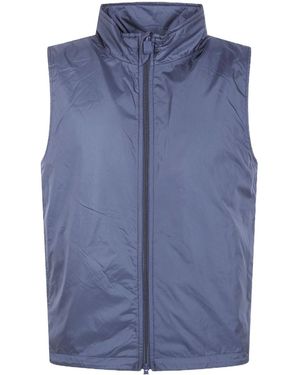 Aspesi Stand-Up Collar Zip-Up Vest - Blue